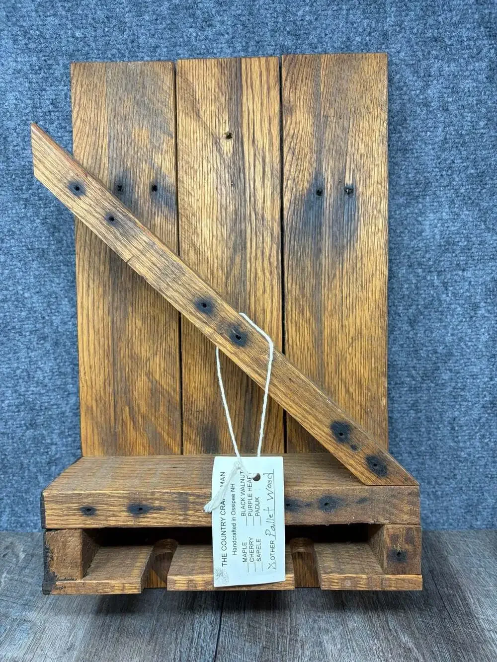The Country Craftsman Handcrafted Rustic Oak Pallet Wood Wine Rack,cottage-camp